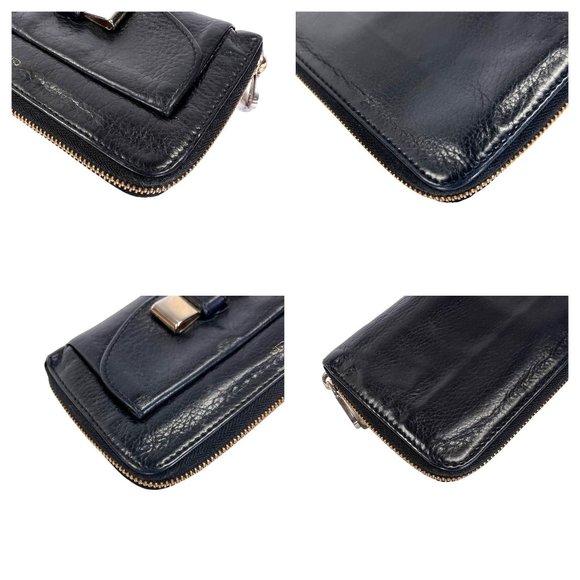 Authentic Chloe Wallet Long Lily Zip Around Black Leather Vintage Purse - Picture 6 of 12